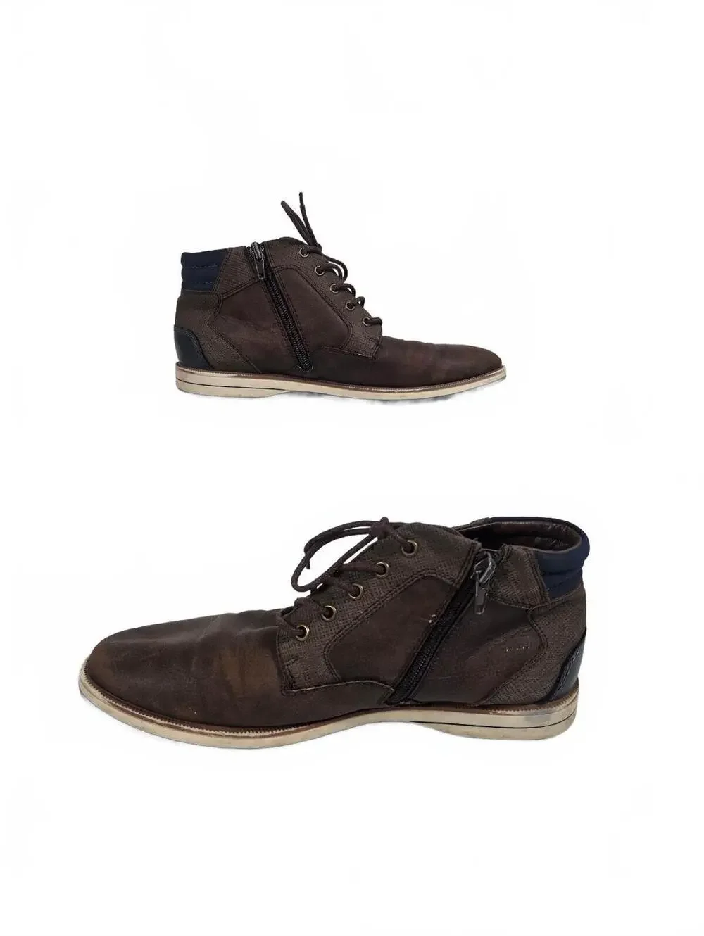 B-52 Bullboxer Sully Brown Ankle Chukka Boots Side Zip 8M